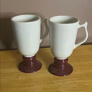 Vintage Hall Irish coffee mugs made in USA (2) clay